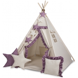 Namiot TIPI TEEPEE dla dzieci 3 poduszki przytulanki+GIRLANDA produkt PL